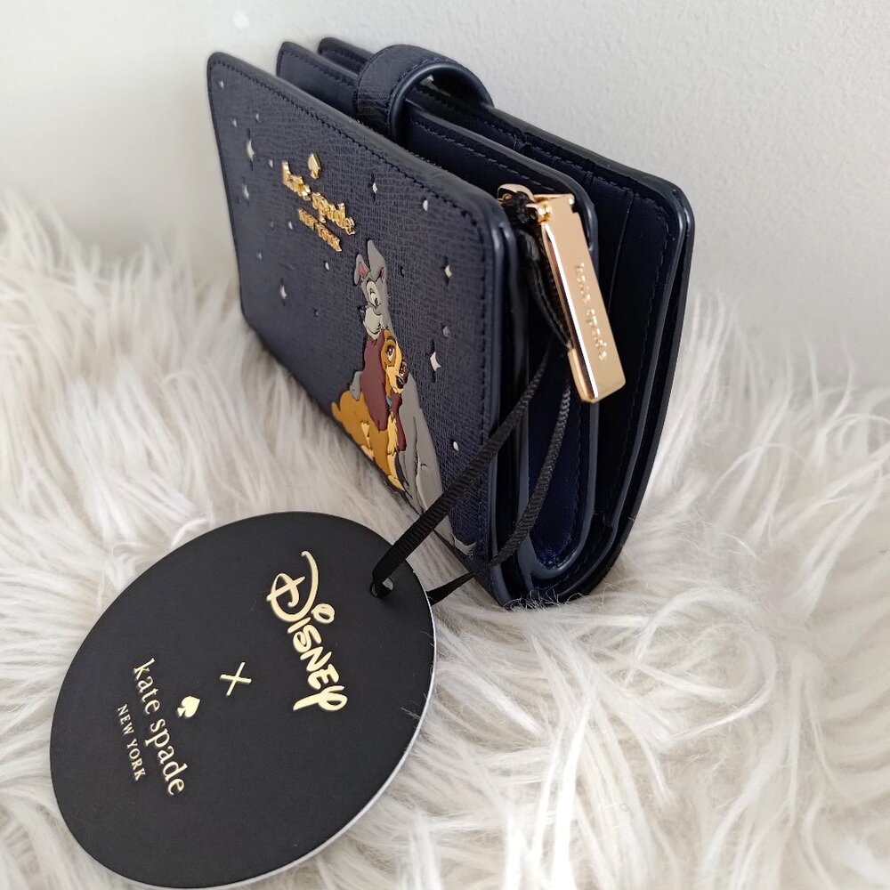 Disney X Kate Spade New York Lady And The Tramp Medium Bifold Wallet KH618 - Picture 6 of 11